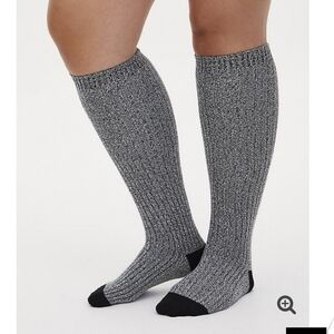 🆕PLUS SIZE OLIVE GREEN MARLED COTTON KNEE-HIGH SOCKS